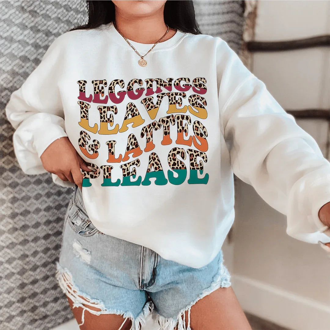 Leggings Leaves & Lattes Please Sweatshirt White / S Peachy Sunday T-Shirt