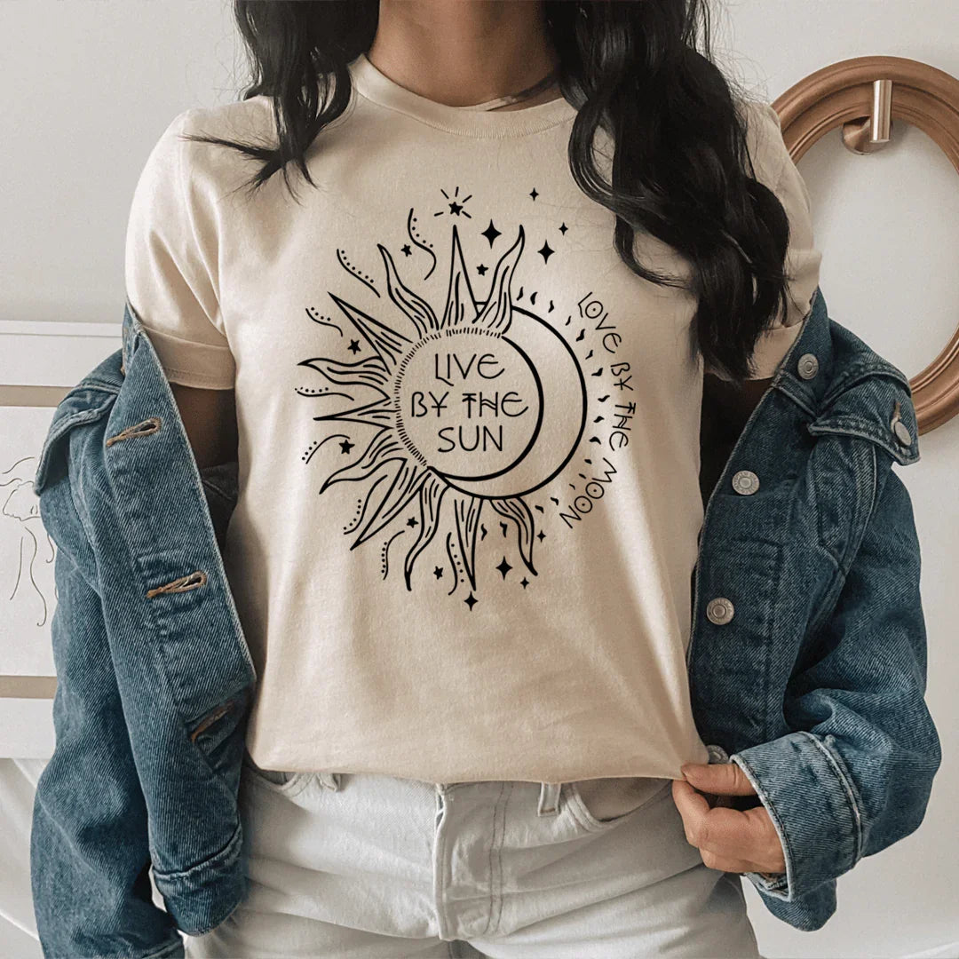 Live By The Sun Love By The Moon Tee Heather Dust / S Peachy Sunday T-Shirt