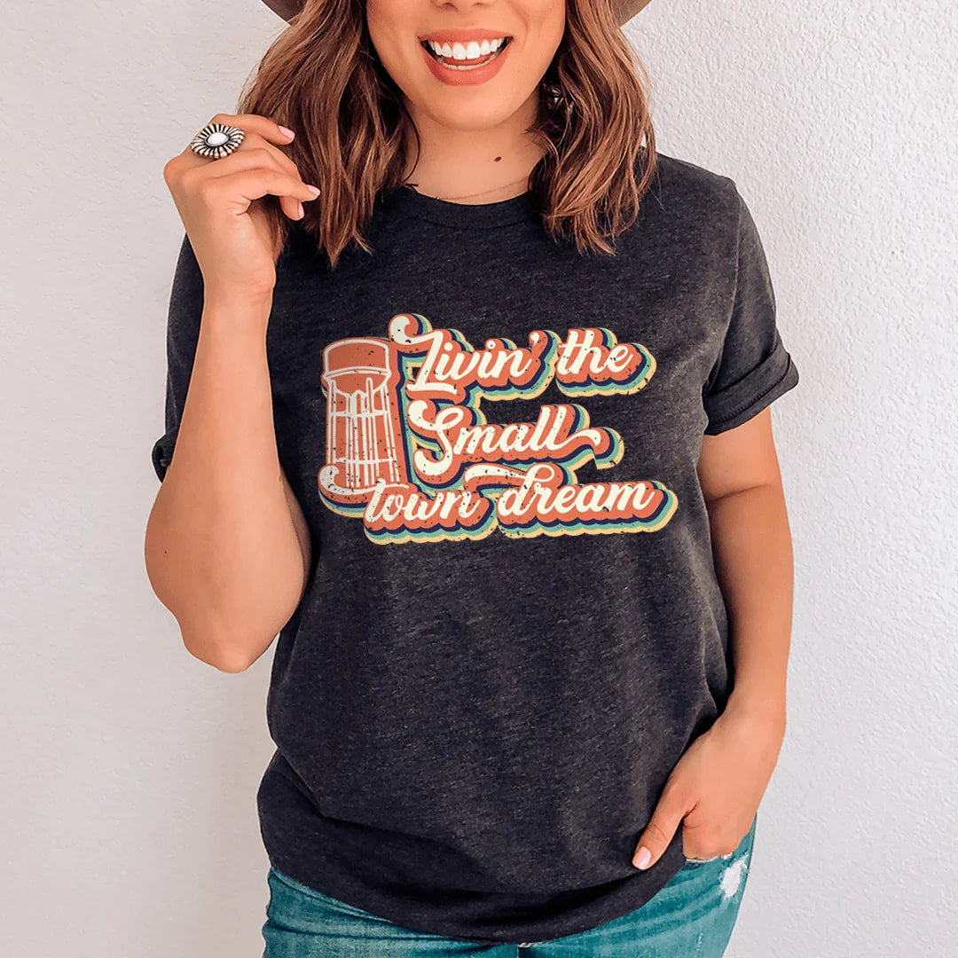 Livin' The Small Town Dream Tee Dark Grey Heather / S Peachy Sunday T-Shirt