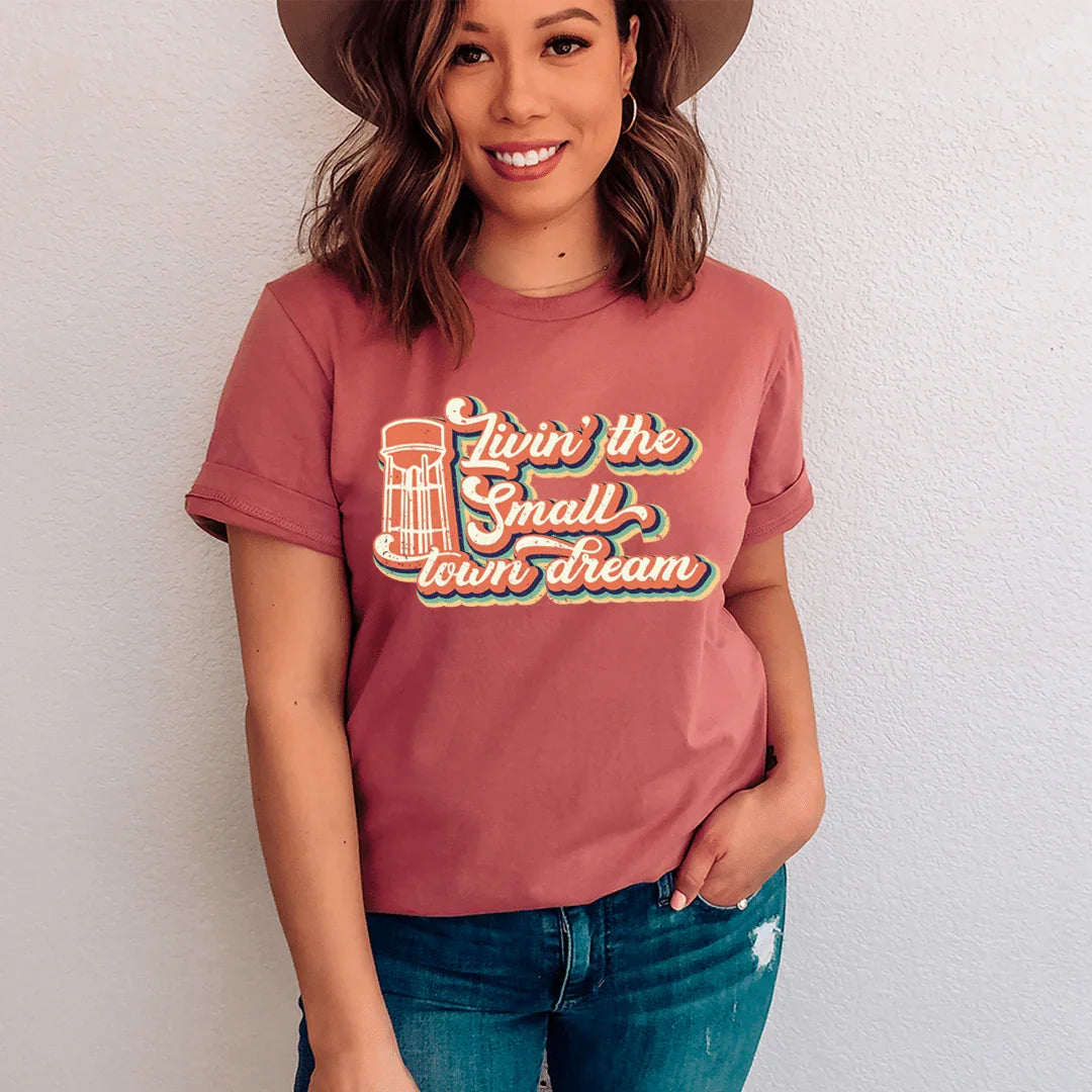 Livin' The Small Town Dream Tee Mauve / S Peachy Sunday T-Shirt