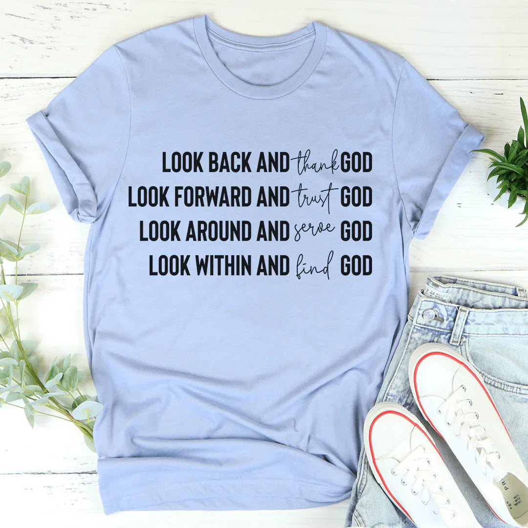 Look Back And Thank God Tee Heather Blue / S Peachy Sunday T-Shirt