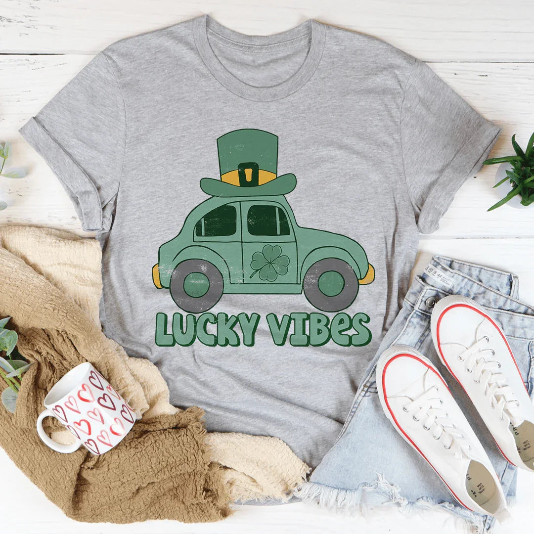 Lucky Vibes Cute Beetle Tee Athletic Heather / S Peachy Sunday T-Shirt