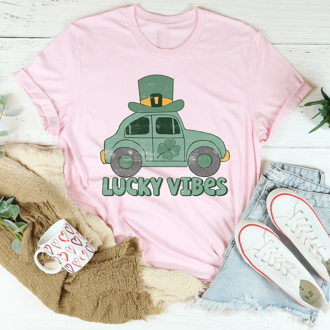 Lucky Vibes Cute Beetle Tee Pink / S Peachy Sunday T-Shirt