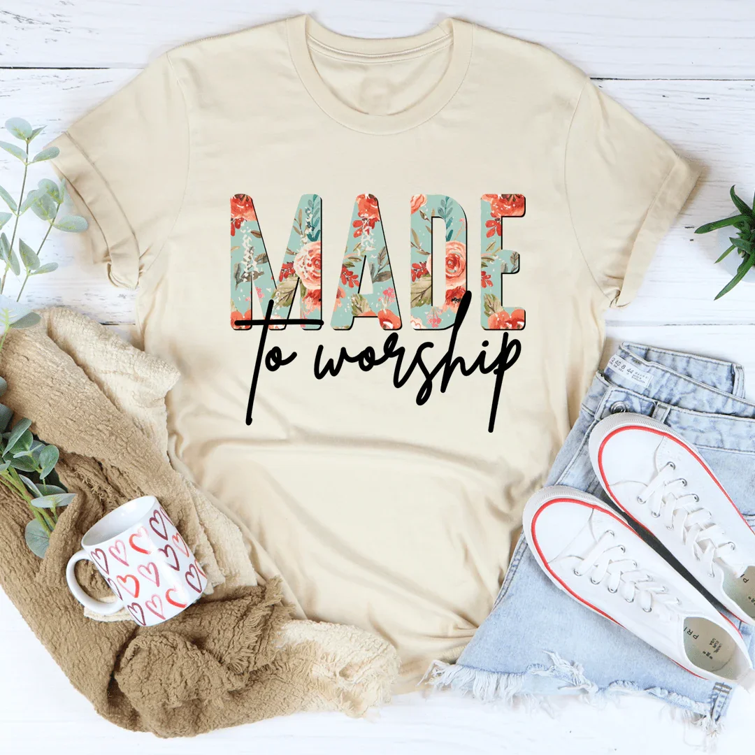 Made To Worship Tee Heather Dust / S Peachy Sunday T-Shirt