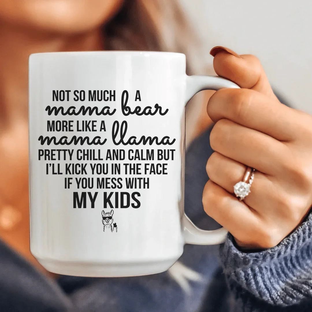 Mama Llama Ceramic Mug 15 oz White / One Size CustomCat Drinkware T-Shirt