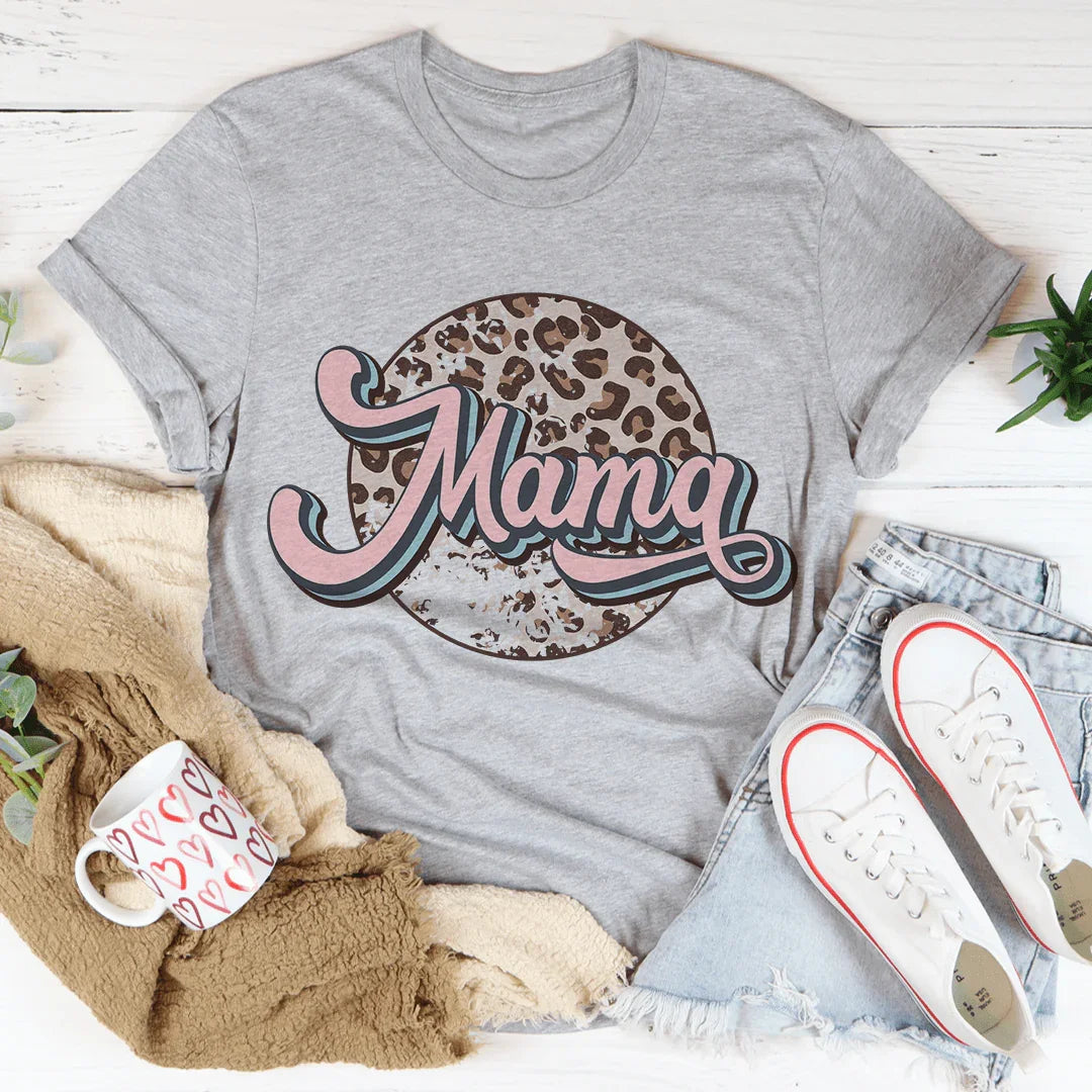 Mama Retro Leopard Tee Athletic Heather / S Peachy Sunday T-Shirt