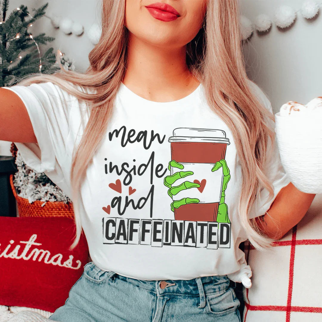 Mean Inside And Caffeinated Tee Ash / S Peachy Sunday T-Shirt
