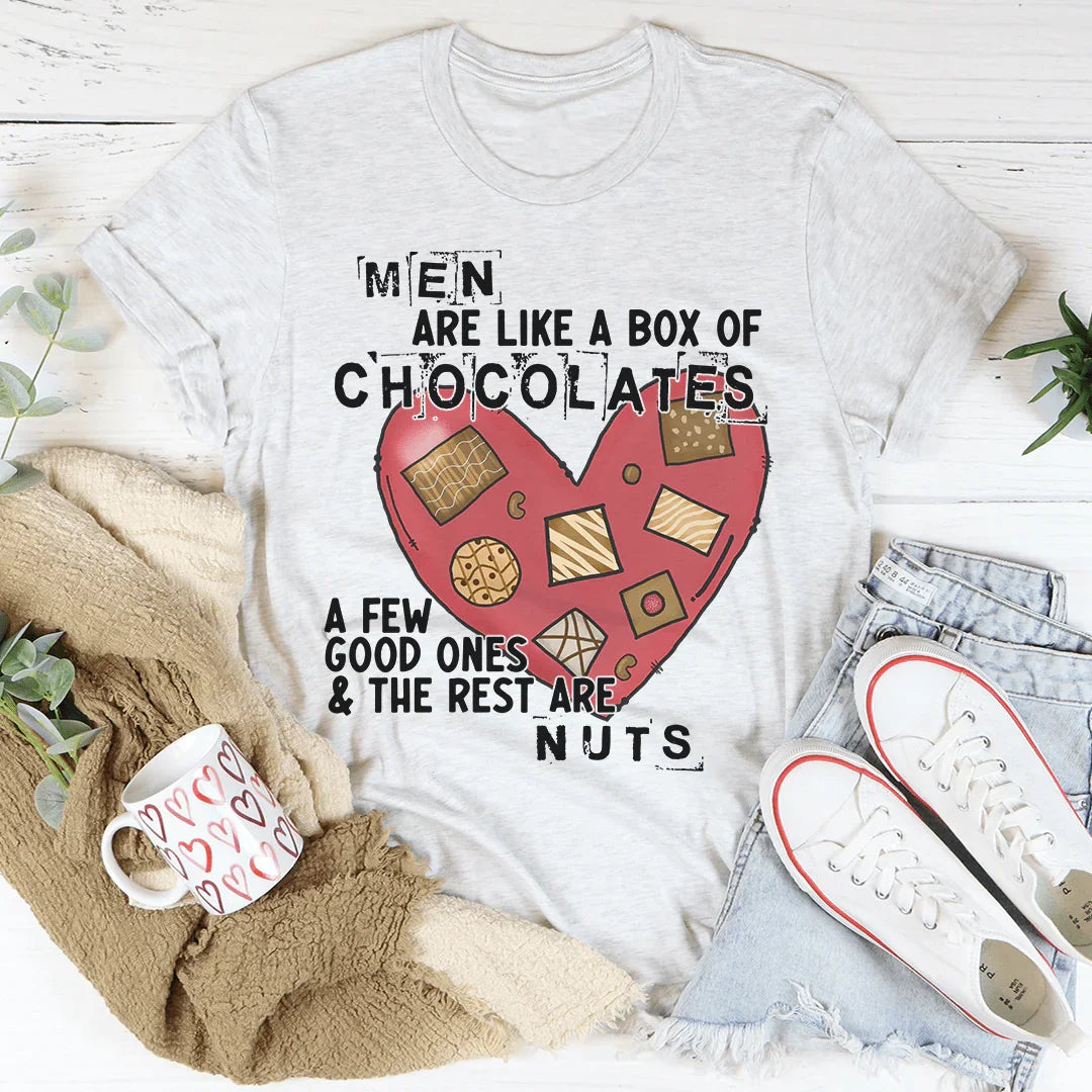 Men Are Like A Box Of Chocolates Tee Ash / S Peachy Sunday T-Shirt