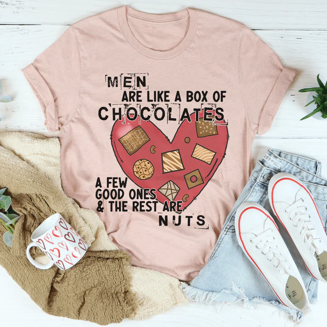 Men Are Like A Box Of Chocolates Tee Heather Prism Peach / S Peachy Sunday T-Shirt