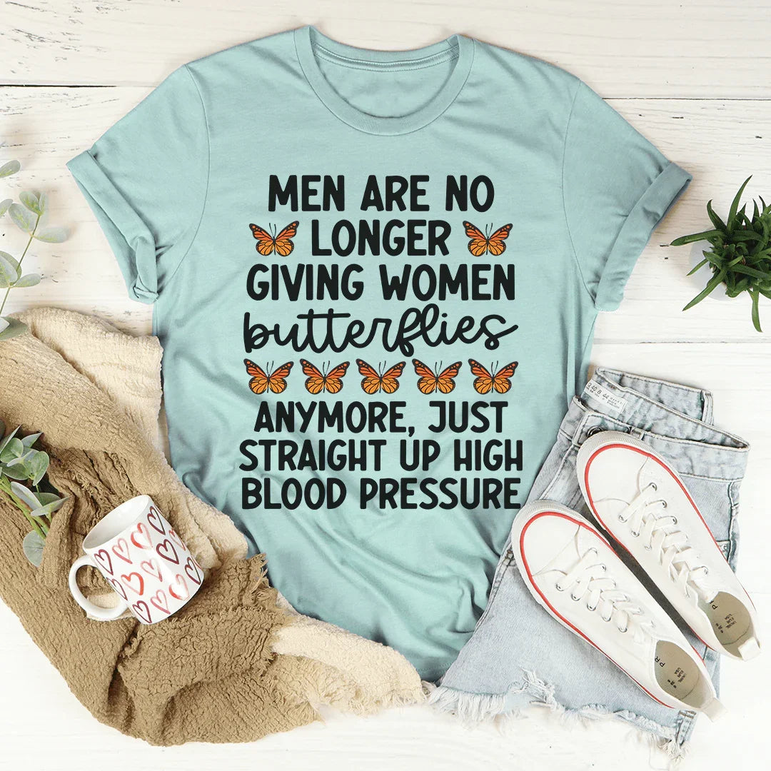 Men Are No Longer Giving Women Butterflies Tee Heather Prism Dusty Blue / S Peachy Sunday T-Shirt
