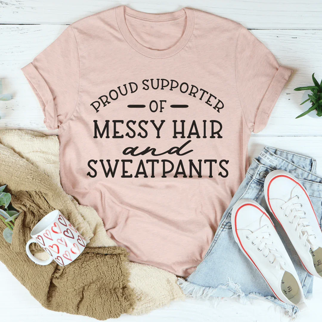 Messy Hair & Sweatpants Tee Heather Prism Peach / S Peachy Sunday T-Shirt