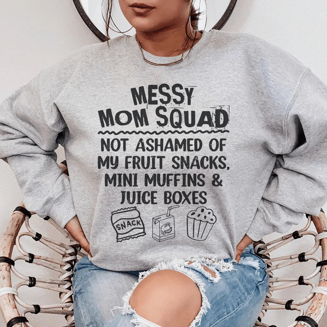 Messy Mom Squad Sweatshirt Sport Grey / S Peachy Sunday T-Shirt
