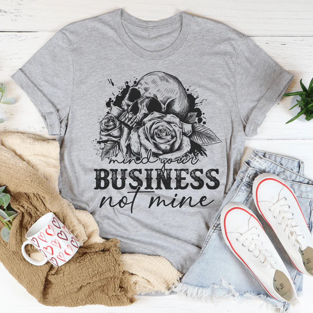 Mind Your Business Skull Tee Peachy Sunday T-Shirt