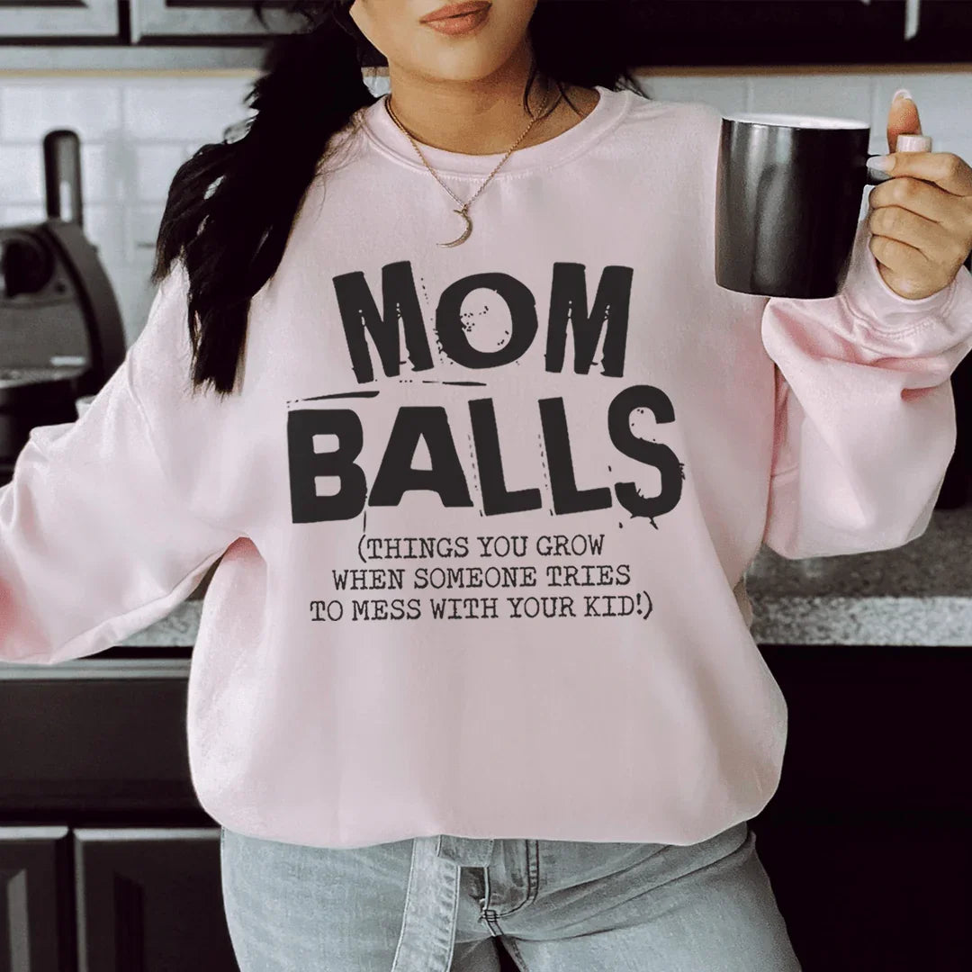 Mom Balls Sweatshirt Light Pink / S Peachy Sunday T-Shirt