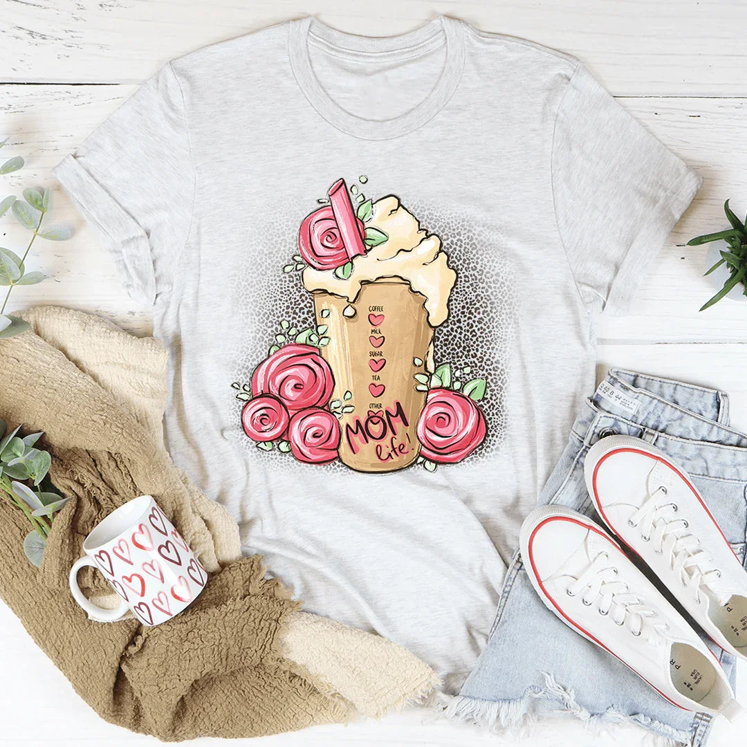 Mom Life Iced Latte Tee Ash / S Peachy Sunday T-Shirt