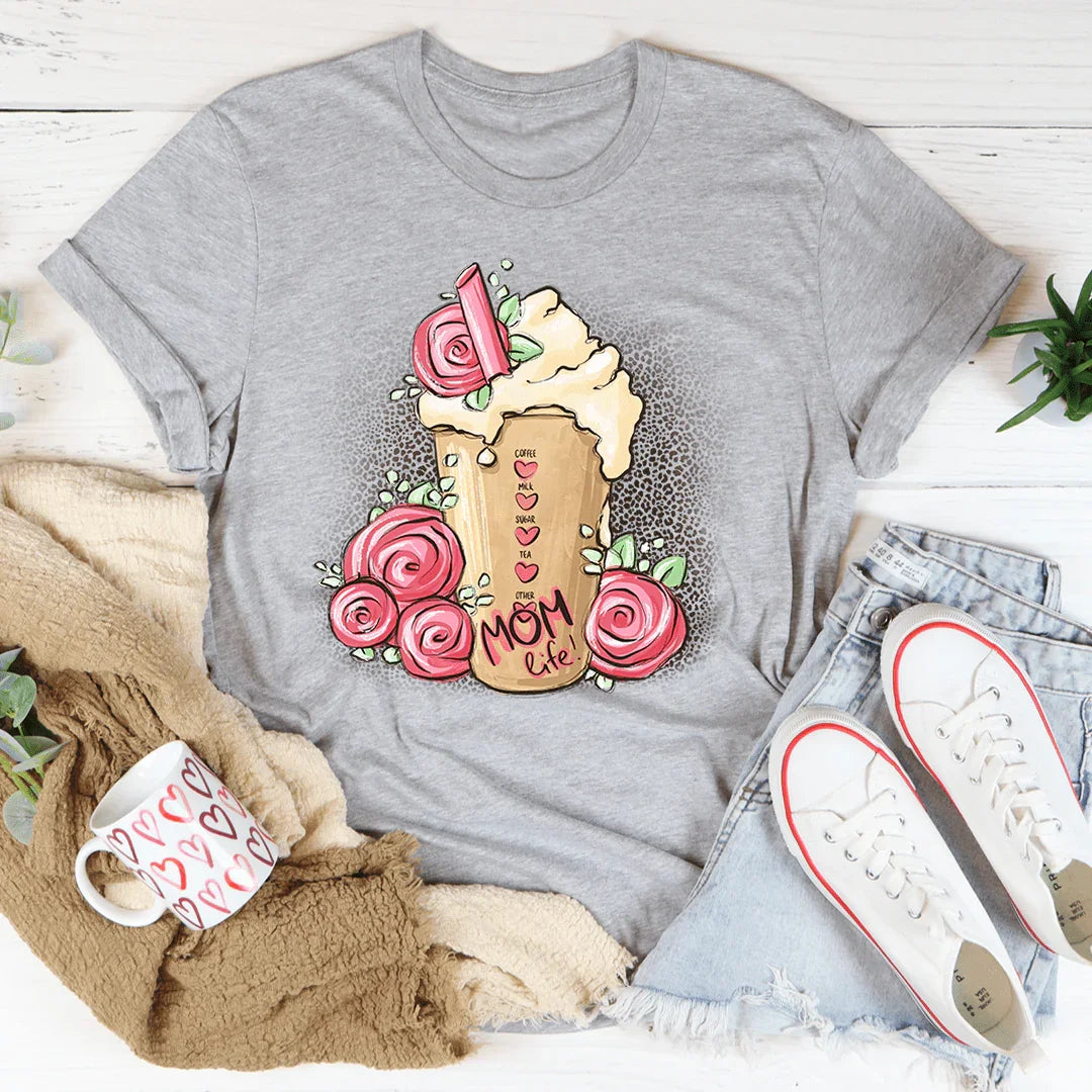 Mom Life Iced Latte Tee Athletic Heather / S Peachy Sunday T-Shirt