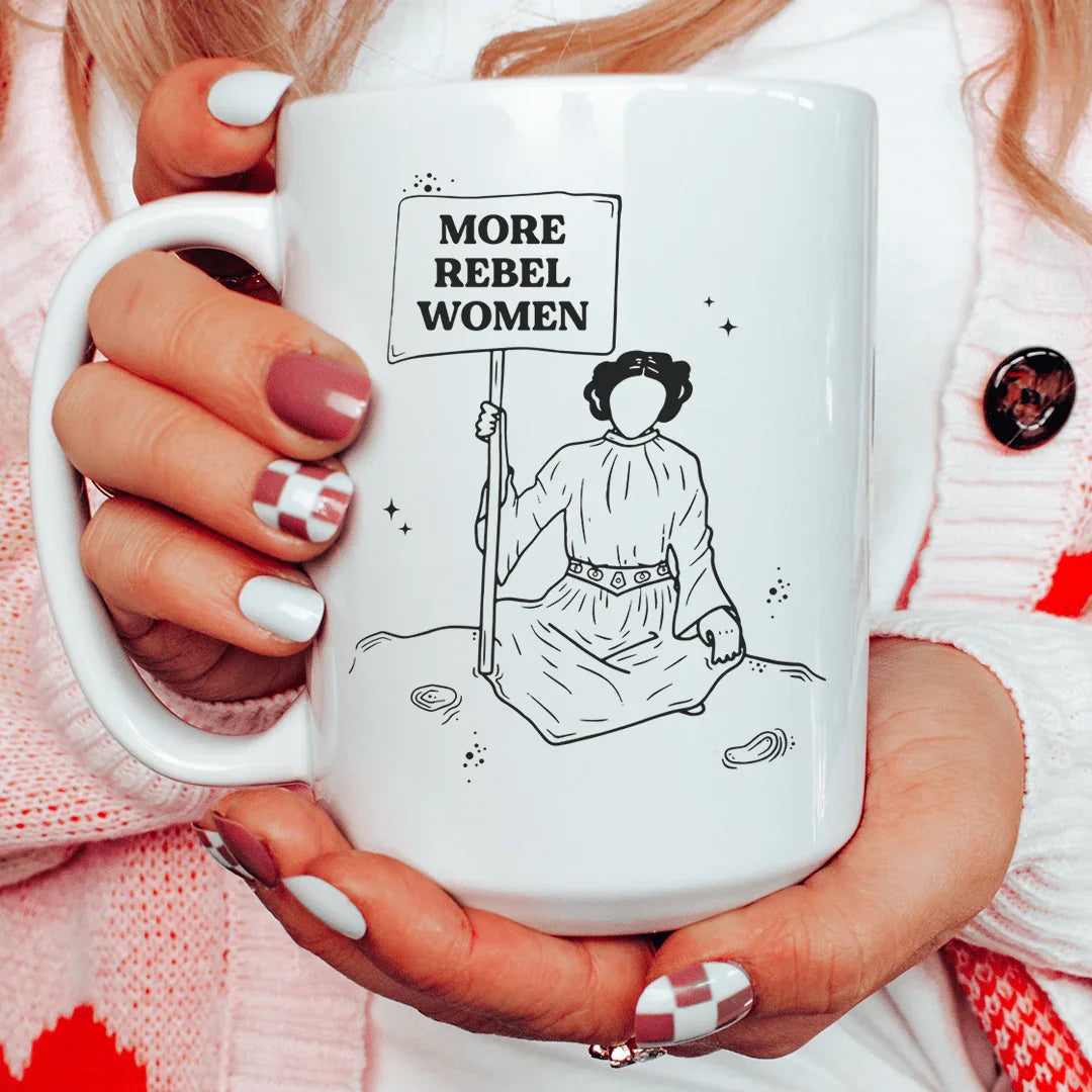 More Rebel Women Ceramic Mug 15 oz White / One Size CustomCat Drinkware T-Shirt