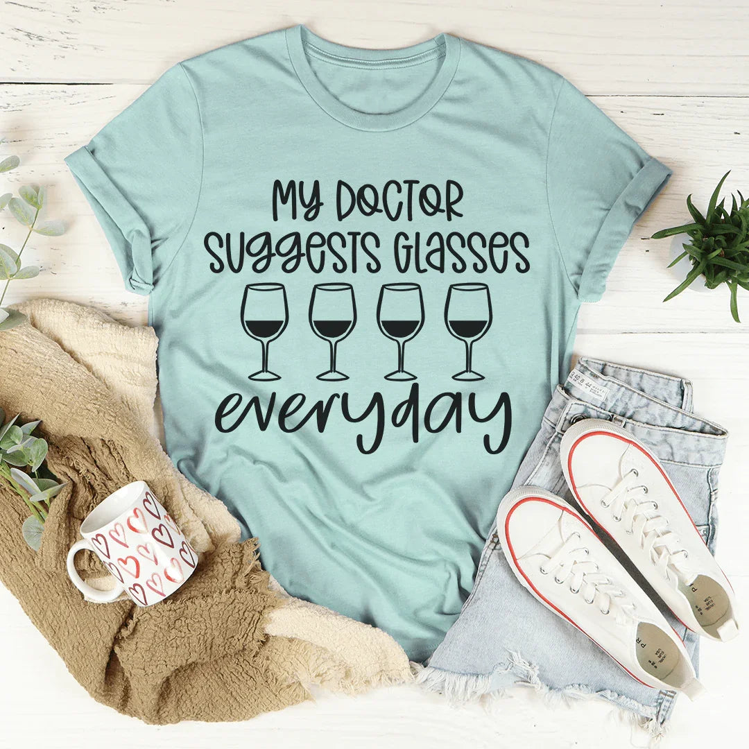 My Doctor Suggests Glasses Everyday Tee Heather Prism Dusty Blue / S Peachy Sunday T-Shirt