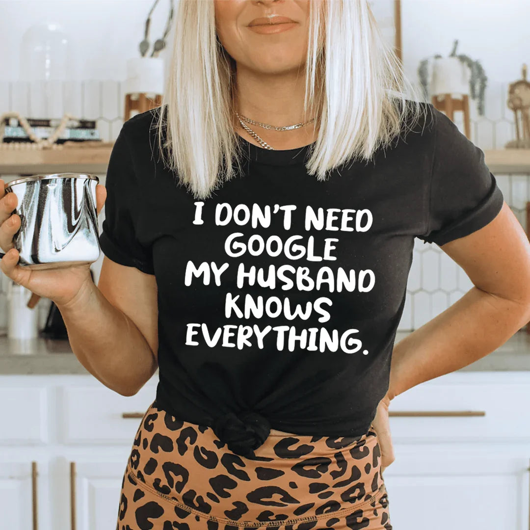 My Husband Knows Everything Tee Black Heather / S Peachy Sunday T-Shirt