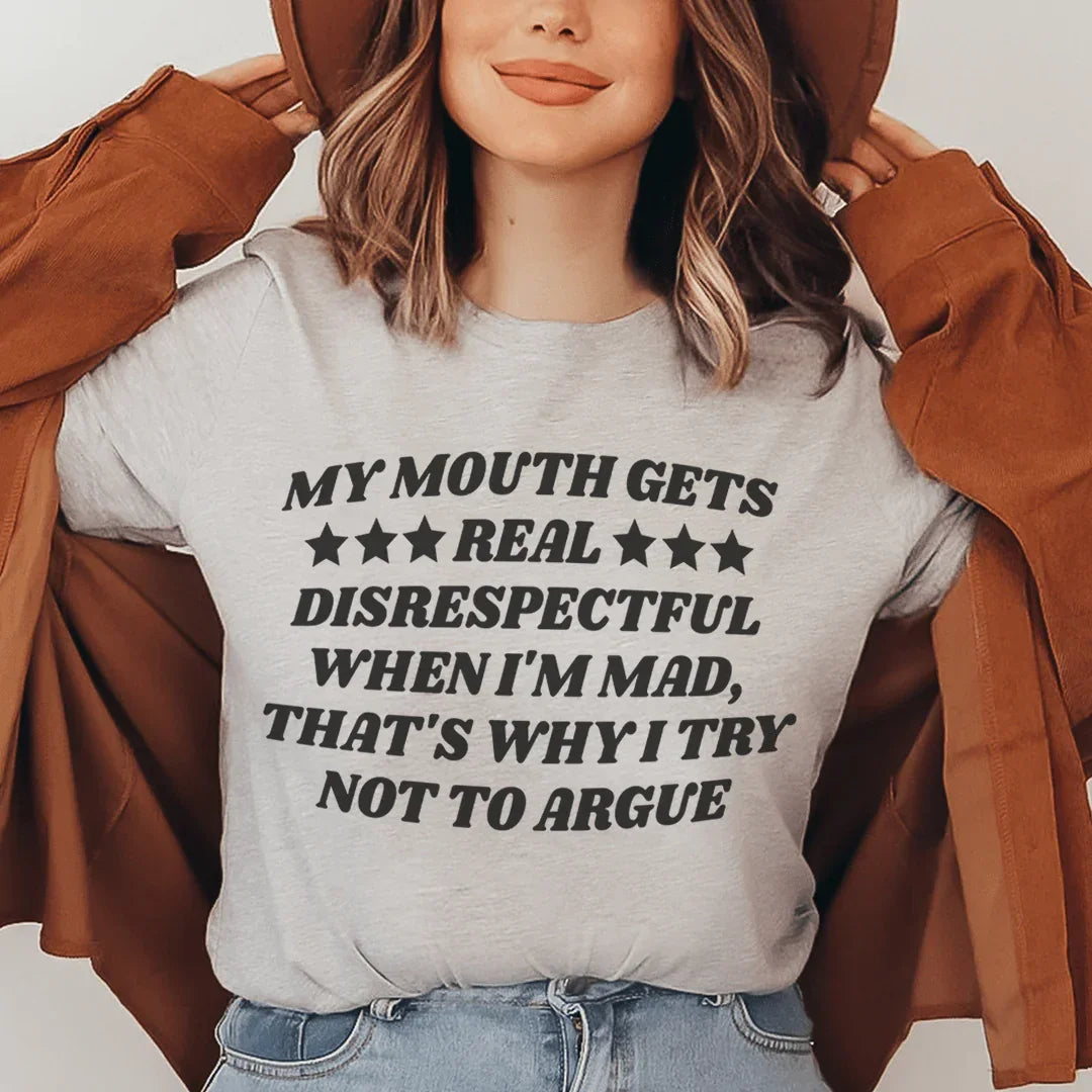 My Mouth Gets Real Disrespectful When I'm Mad Tee Athletic Heather / S Peachy Sunday T-Shirt