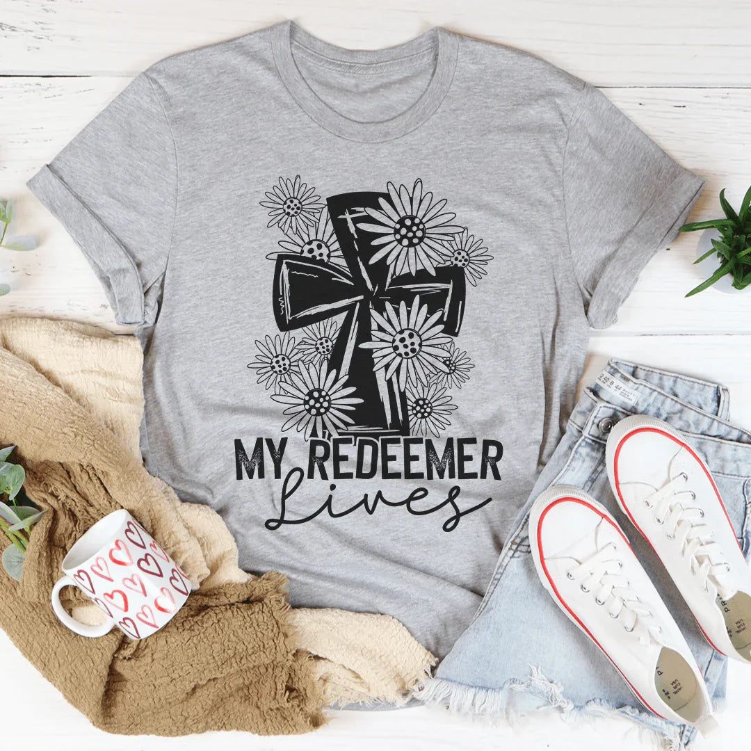 My Redeemer Lives Tee Peachy Sunday T-Shirt