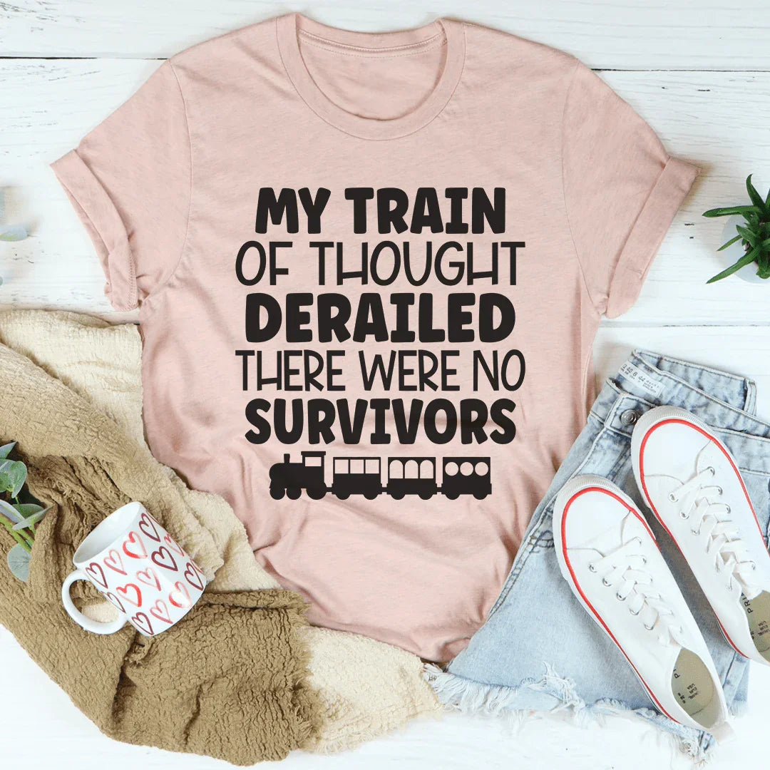 My Train Of Thought Derailed Tee Heather Prism Peach / S Peachy Sunday T-Shirt