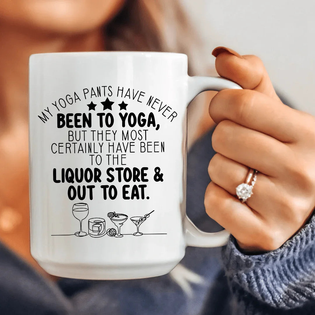 My Yoga Pants Ceramic Mug 15 oz White / One Size CustomCat Drinkware T-Shirt
