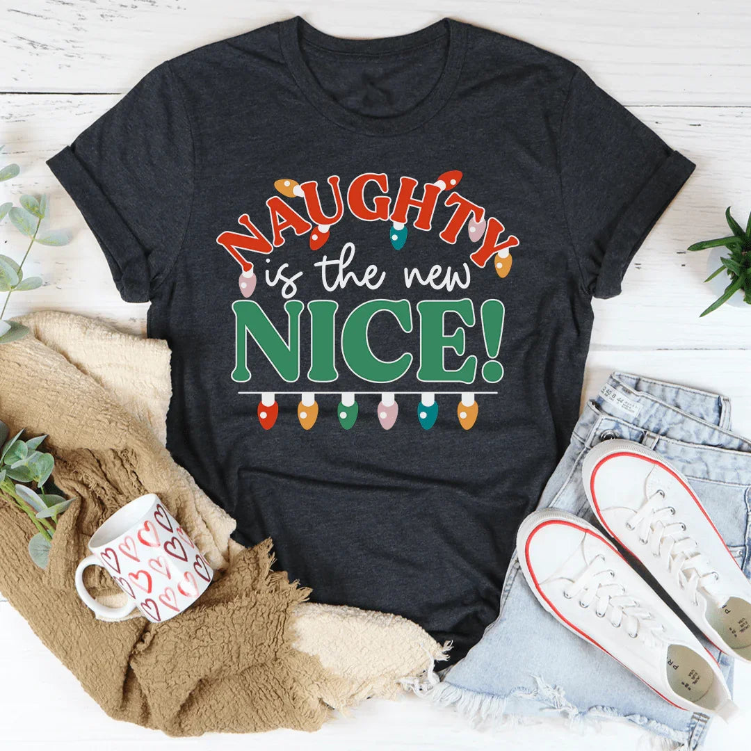 Naughty Is The New Nice Tee Dark Grey Heather / S Peachy Sunday T-Shirt