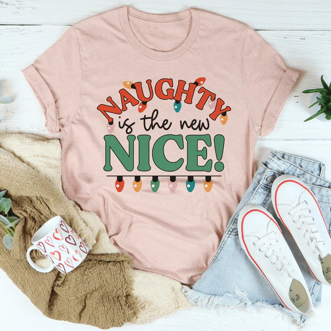 Naughty Is The New Nice Tee Heather Prism Peach / S Peachy Sunday T-Shirt