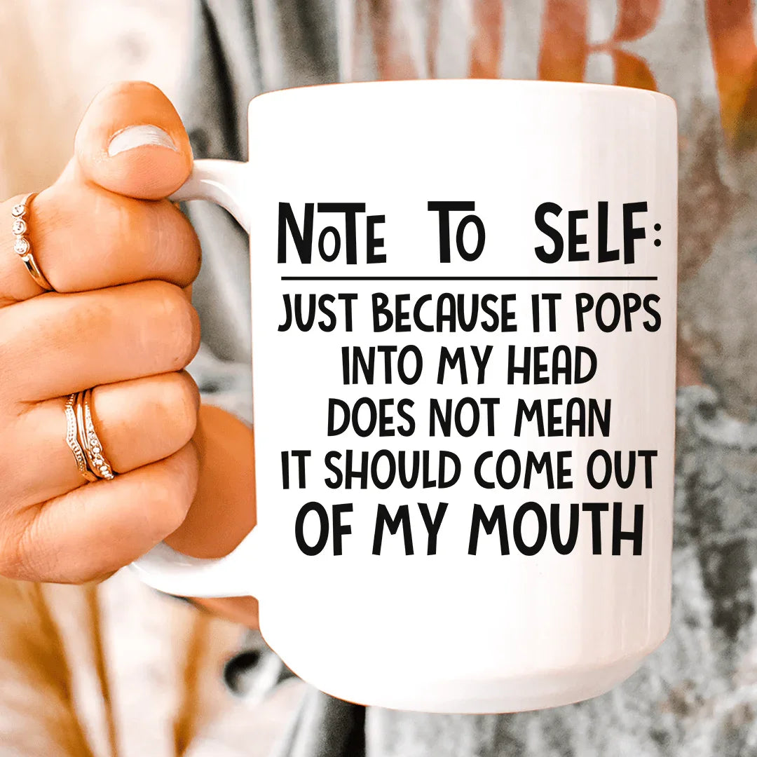 Note To Self Ceramic Mug 15 oz White / One Size CustomCat Drinkware T-Shirt