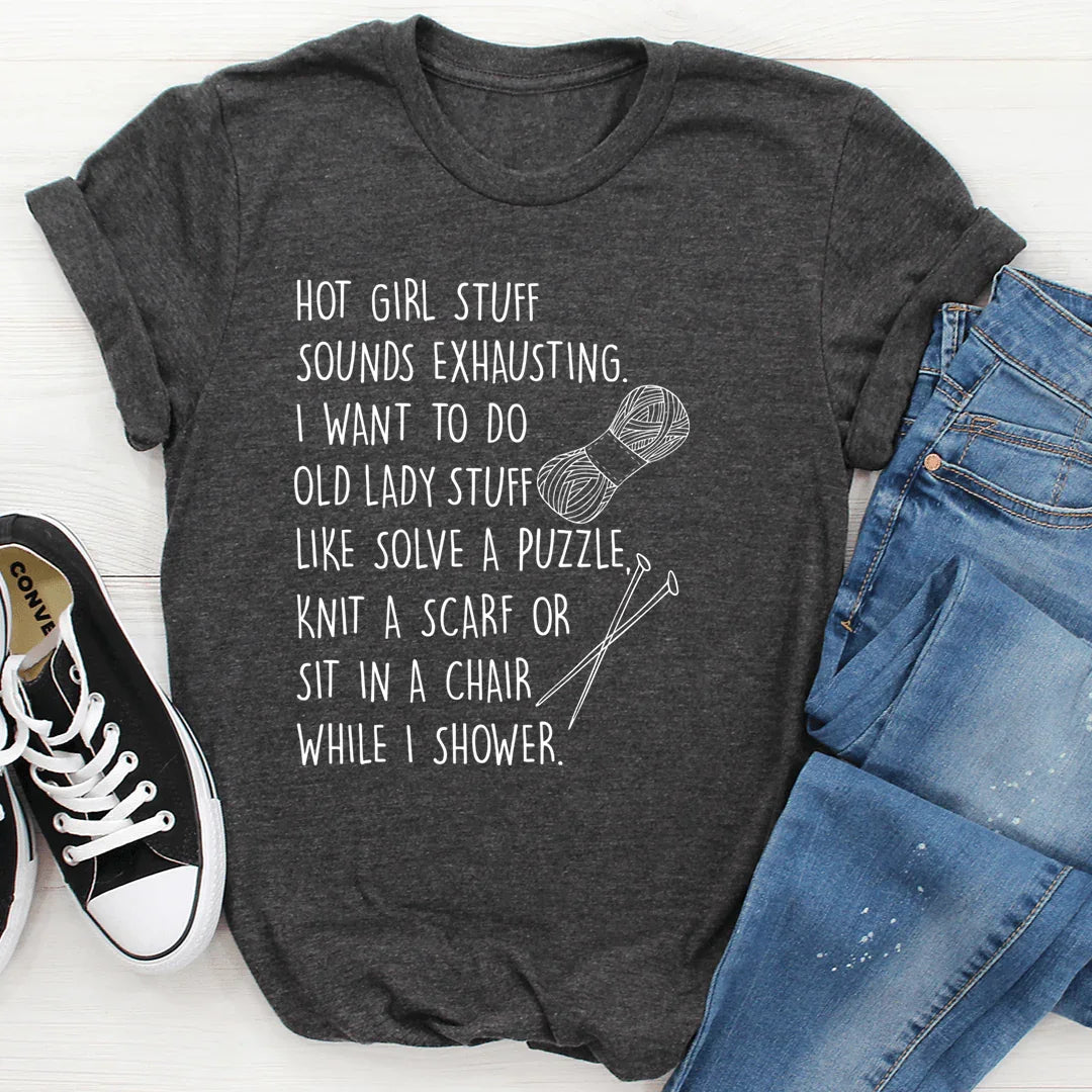 Old Lady Stuff Tee Dark Grey Heather / S Peachy Sunday T-Shirt