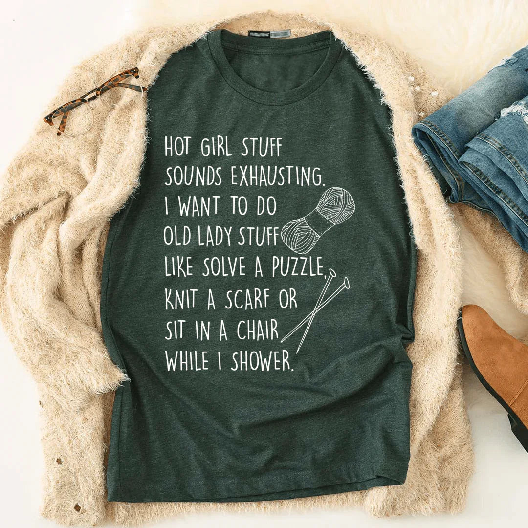 Old Lady Stuff Tee Heather Forest / S Peachy Sunday T-Shirt