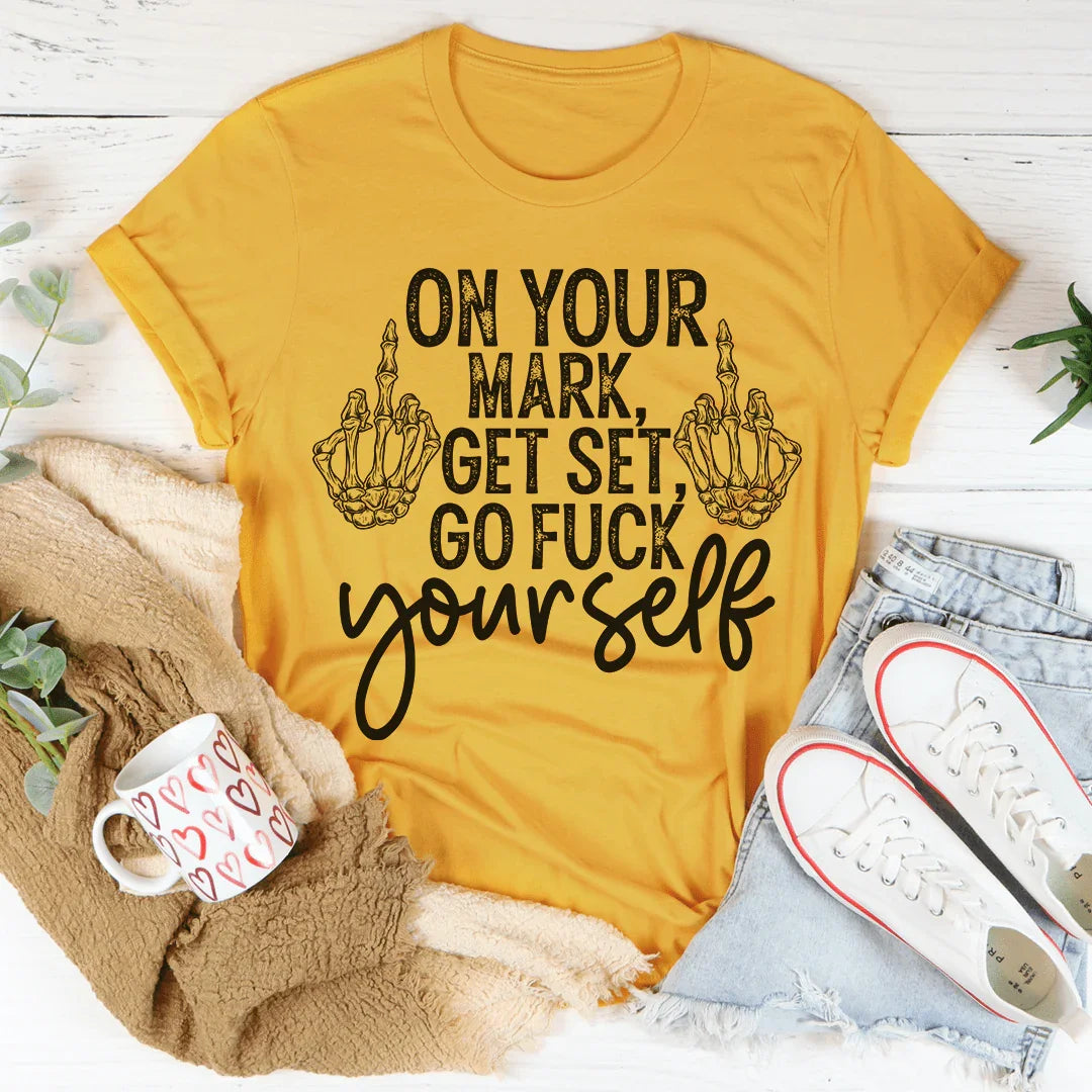 On Your Mark Get Set Tee Mustard / S Peachy Sunday T-Shirt