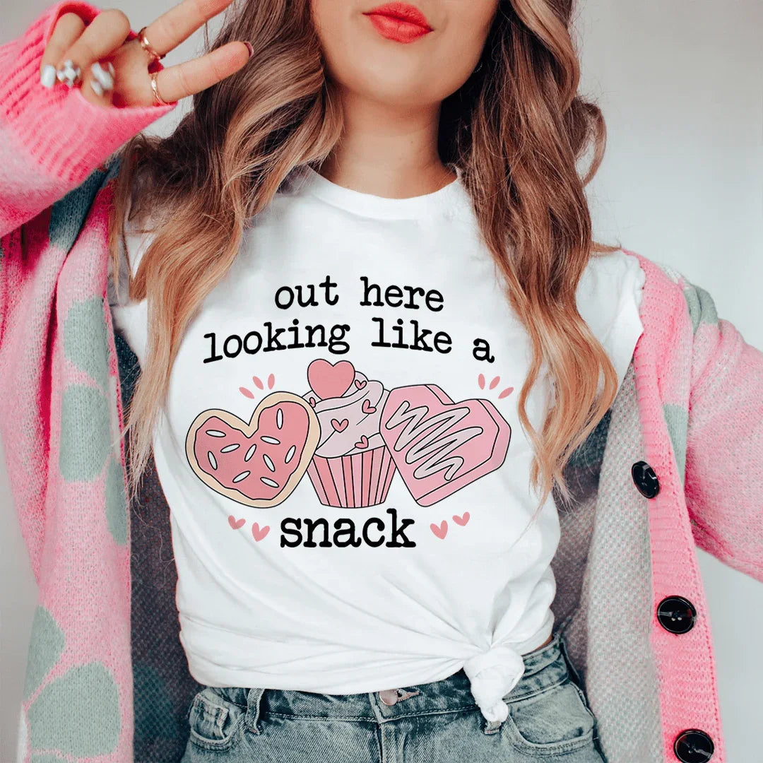 Out Here Looking Like A Snack Tee White / S Peachy Sunday T-Shirt