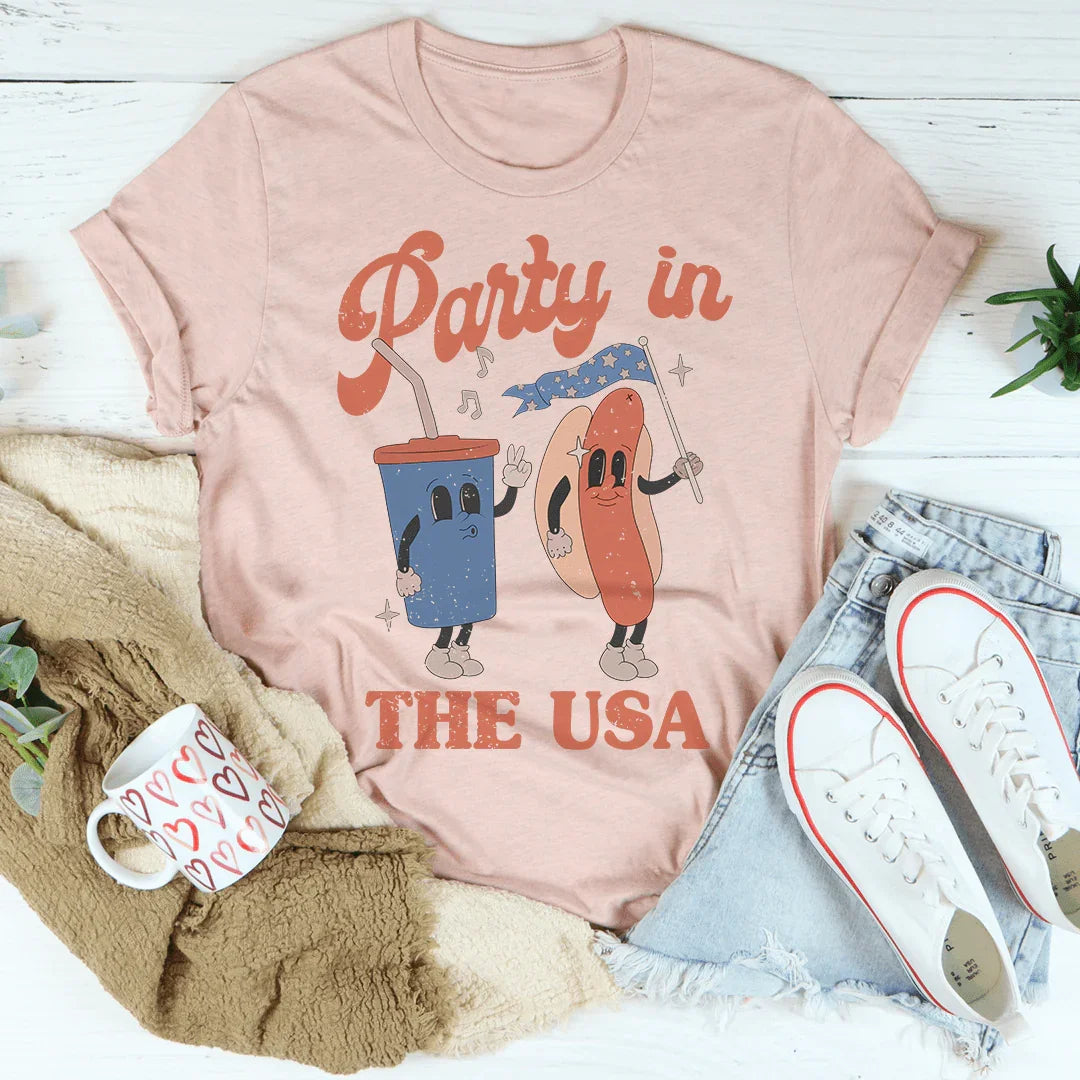 Party In The USA Tee Peachy Sunday T-Shirt