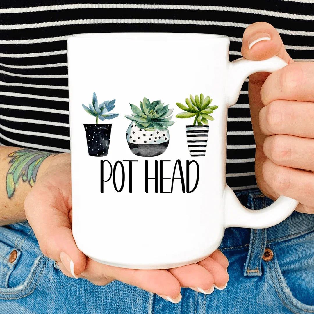 Pot Head Mug White / One Size CustomCat Drinkware T-Shirt