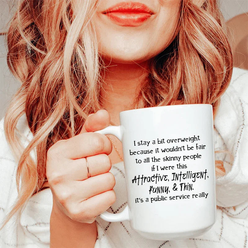 Public Service Ceramic Mug 15 oz White / One Size CustomCat Drinkware T-Shirt