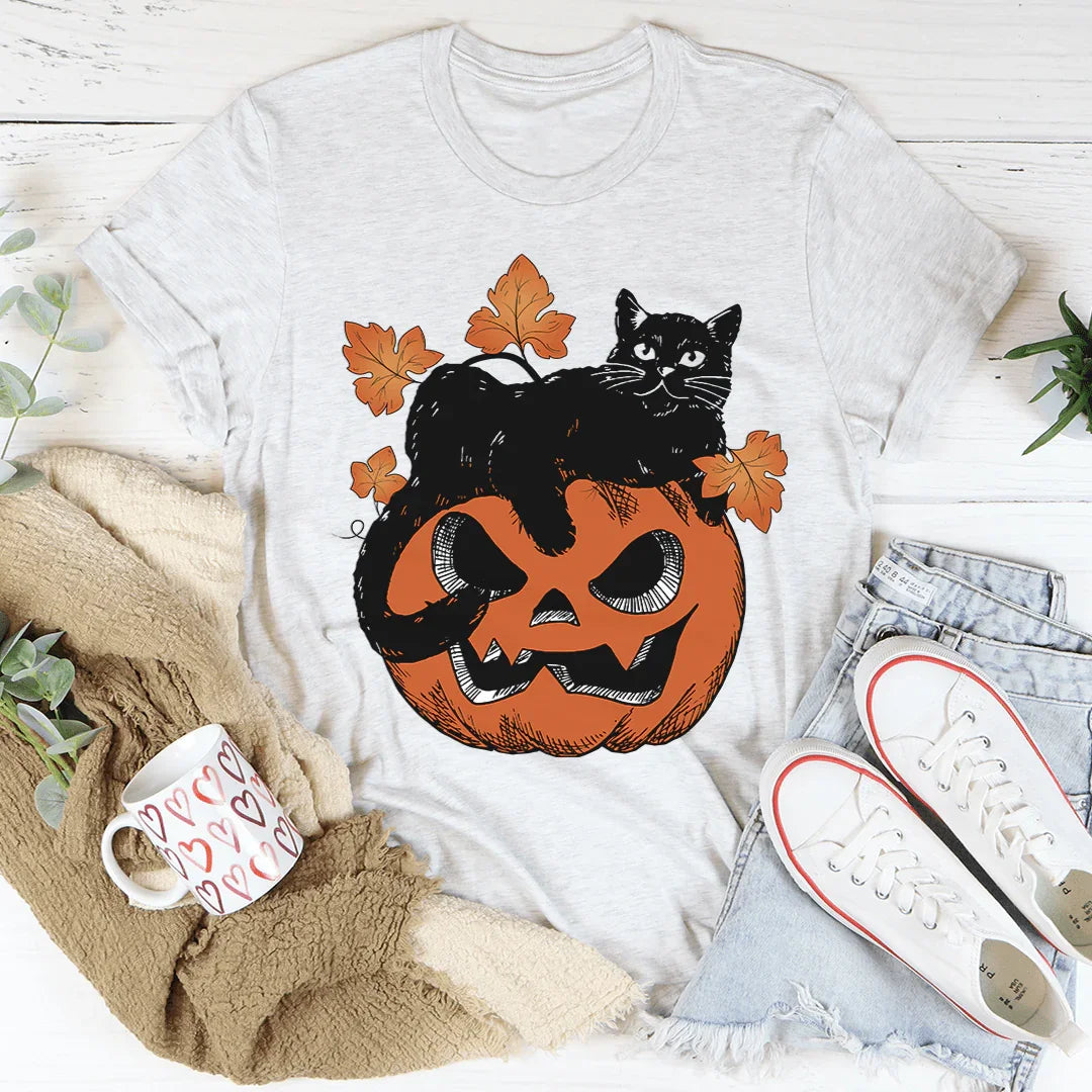 Pumpkin Cat Tee Ash / S Peachy Sunday T-Shirt