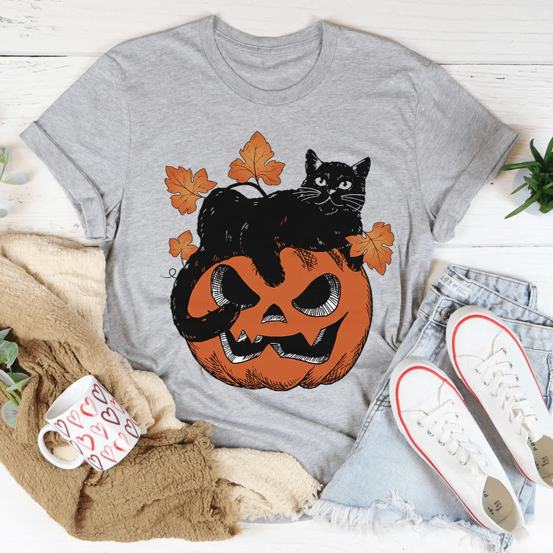 Pumpkin Cat Tee Athletic Heather / S Peachy Sunday T-Shirt