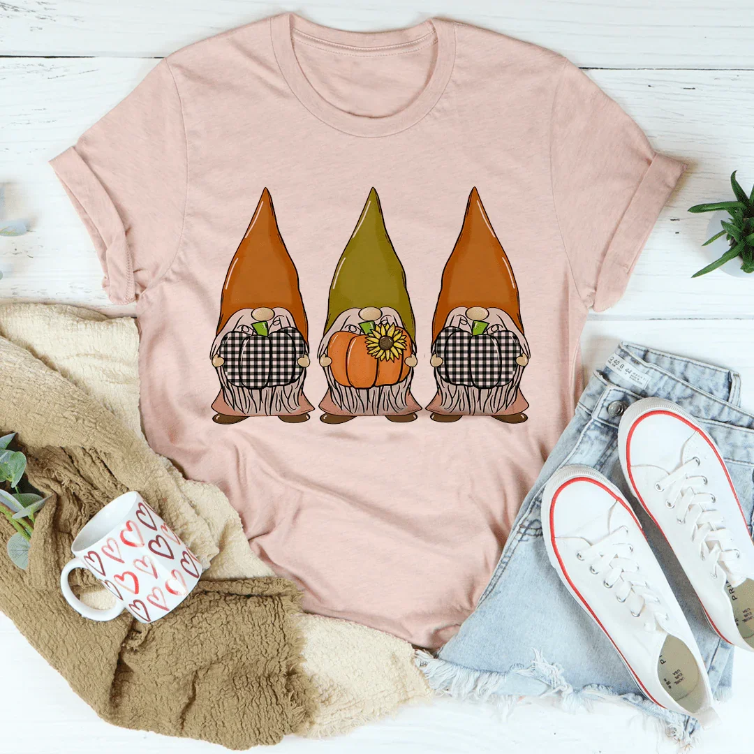 Pumpkin Gnomes Fall Tee Heather Prism Peach / S Peachy Sunday T-Shirt