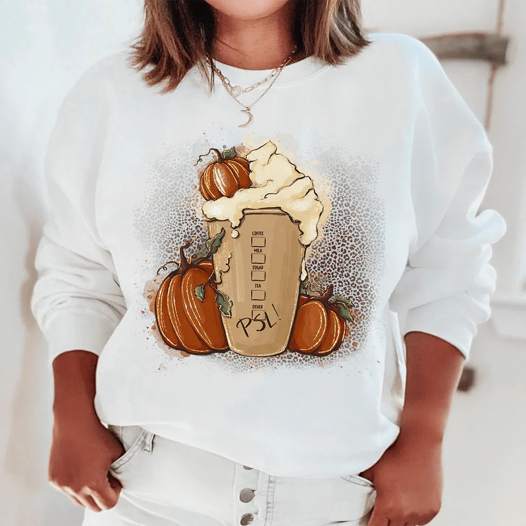 Pumpkin Spice Latte Sweatshirt White / S Peachy Sunday T-Shirt