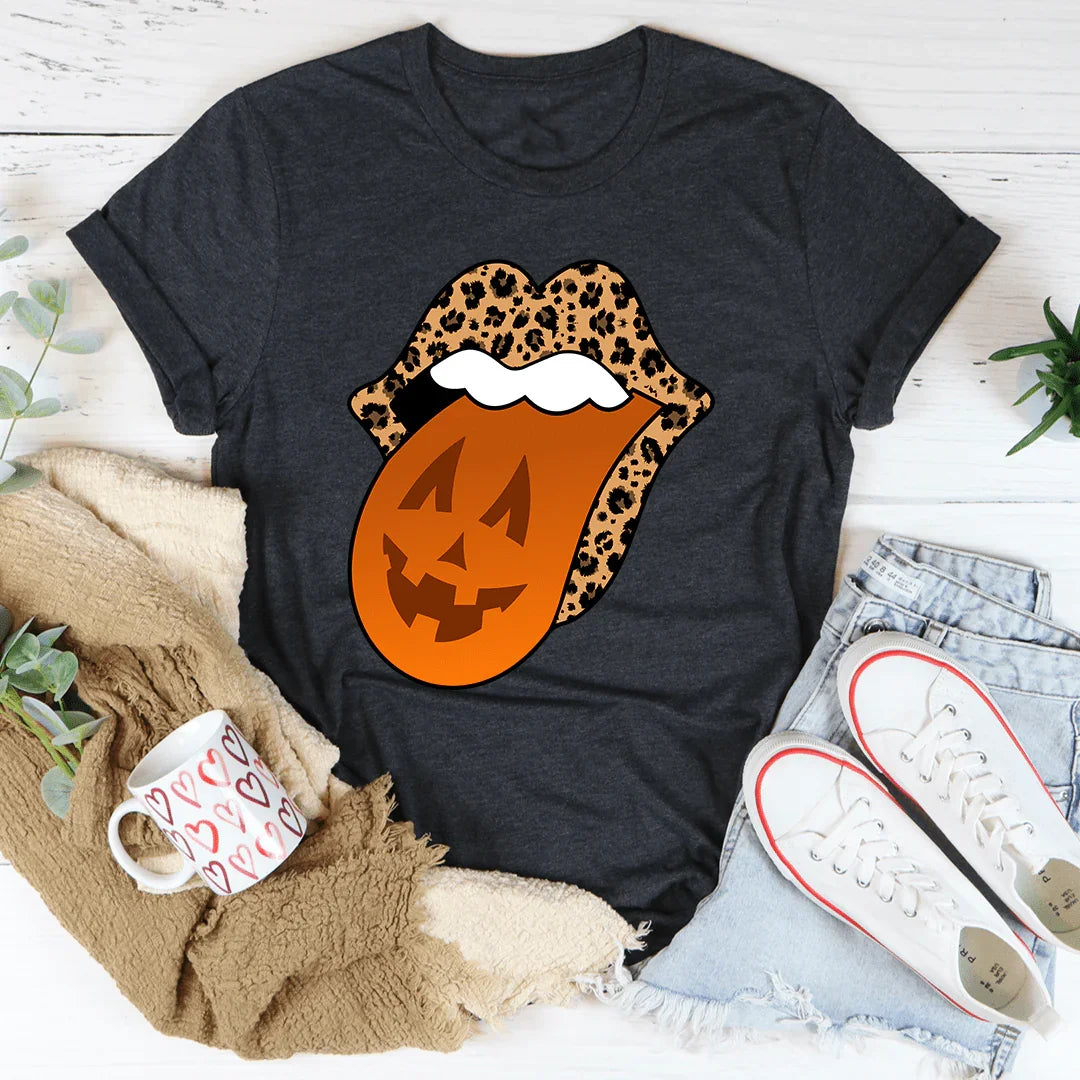 Pumpkin Tongue Tee Dark Grey Heather / S Peachy Sunday T-Shirt