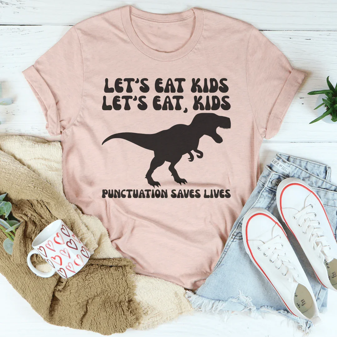 Punctuation Saves Lives Tee Heather Prism Peach / S Peachy Sunday T-Shirt