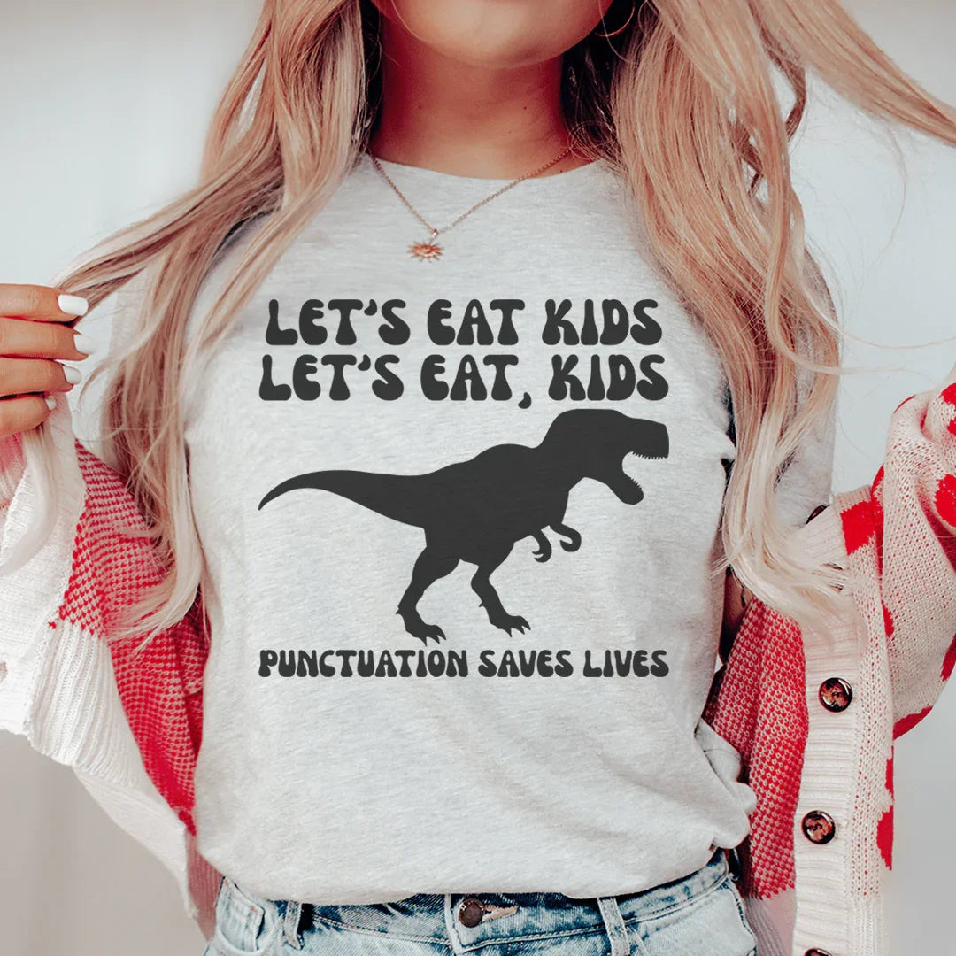 Punctuation Saves Lives Tee Peachy Sunday T-Shirt