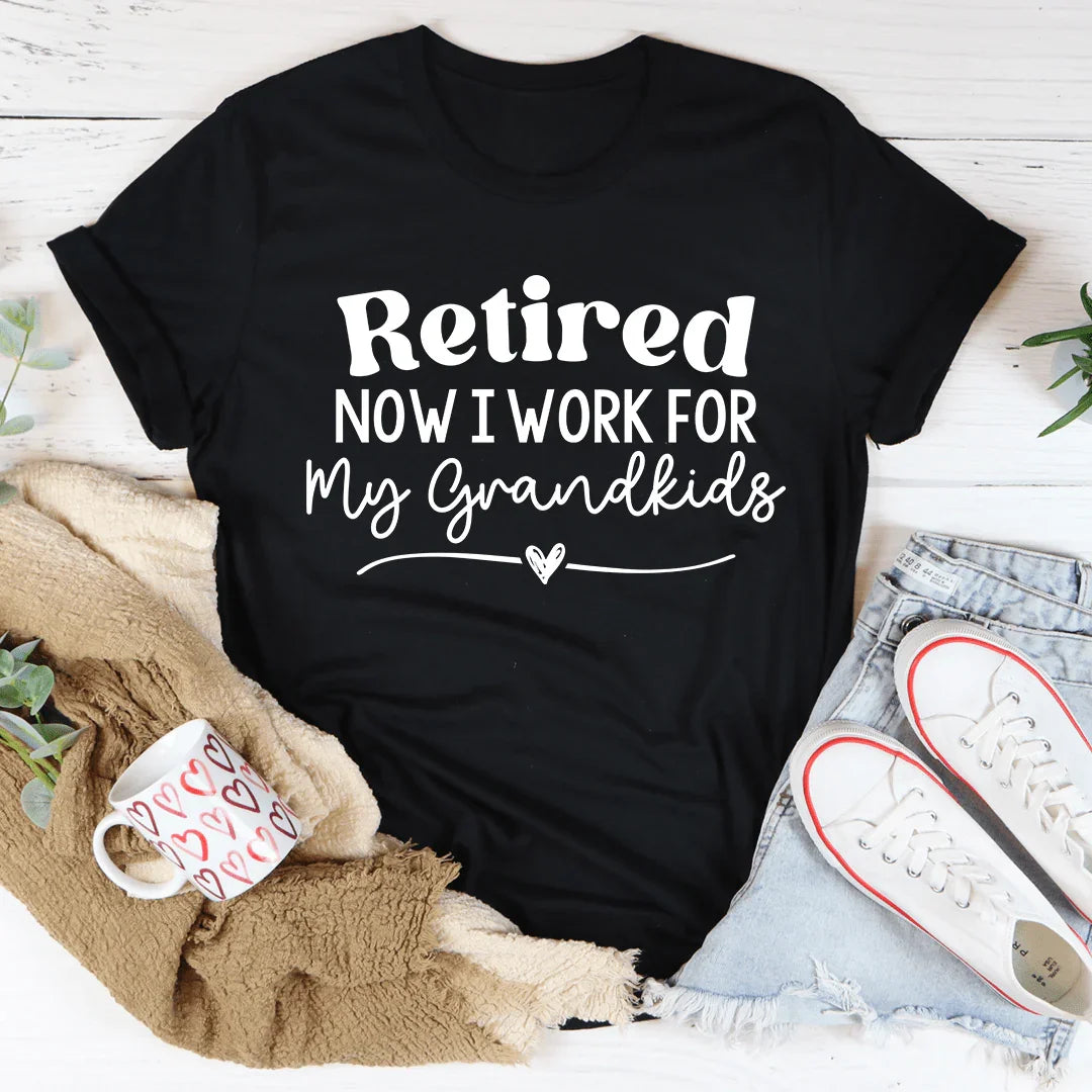 Retired Now I Work From My Grandkids Tee Black Heather / S Peachy Sunday T-Shirt
