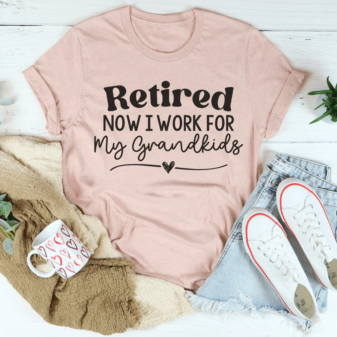Retired Now I Work From My Grandkids Tee Heather Prism Peach / S Peachy Sunday T-Shirt