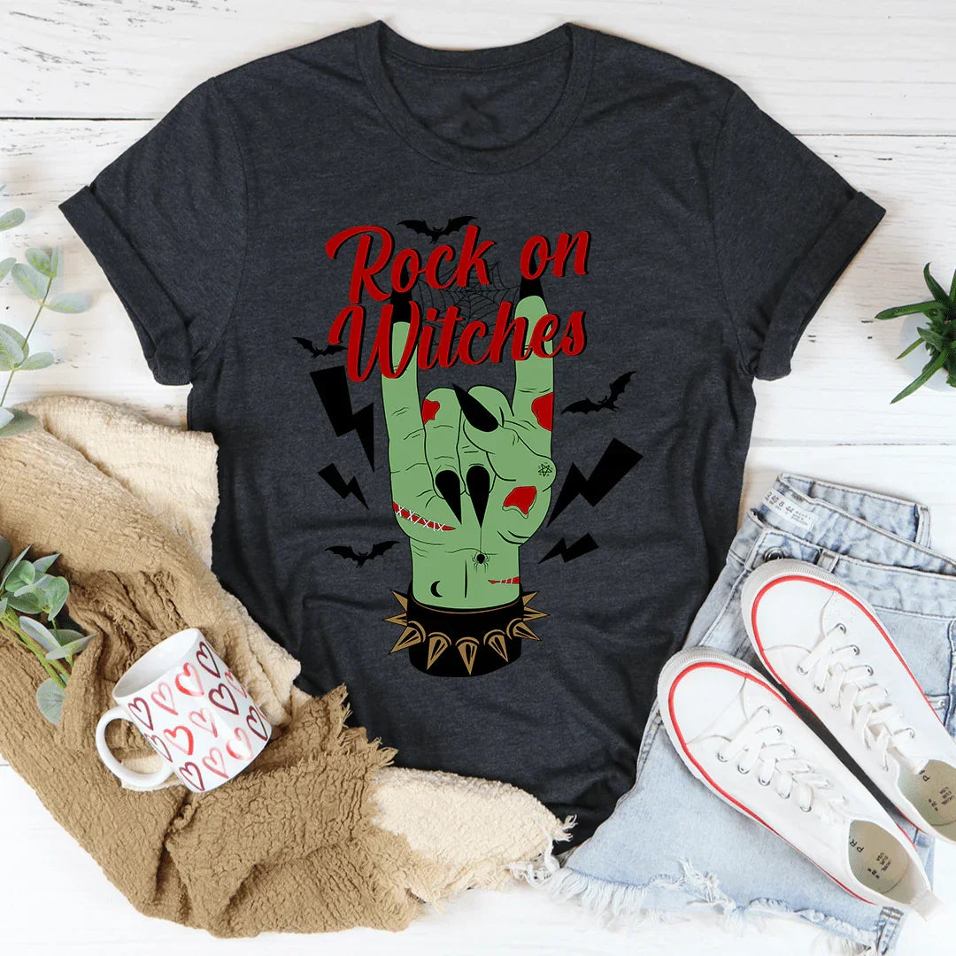 Rock On Witches Tee Dark Grey Heather / S Peachy Sunday T-Shirt