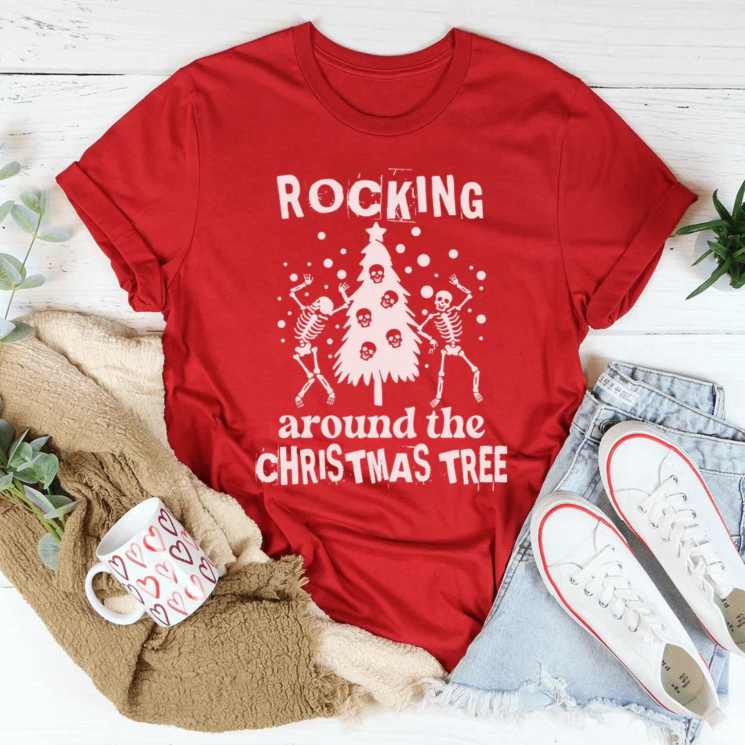 Rocking Around The Christmas Tree Tee Red / S Peachy Sunday T-Shirt