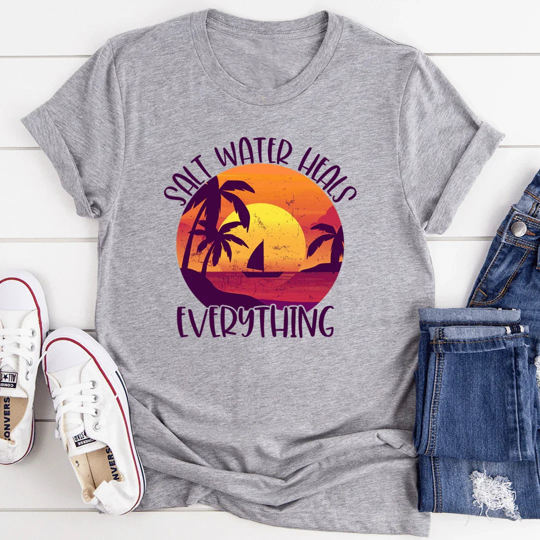 Salt Water Heals Everything Tee Athletic Heather / S Peachy Sunday T-Shirt