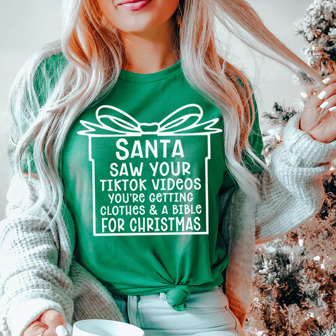 Santa Saw Your Videos Tee Kelly / S Peachy Sunday T-Shirt